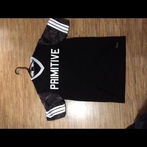 Primitive jersey style v neck shirt